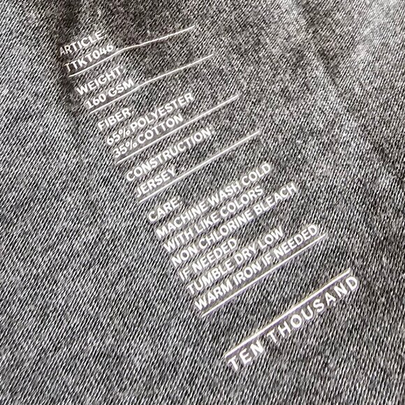 Ten Thousand Mens Cotton Jersey Long Sleeve Crew Neck Shirt, Grey Heathered, L - Picture 7 of 9